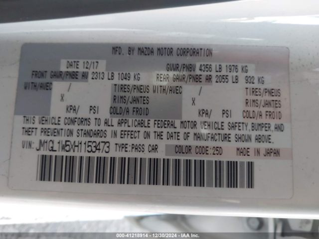 JM1GL1W5XH1153473 Mazda Mazda6 Grand Touring