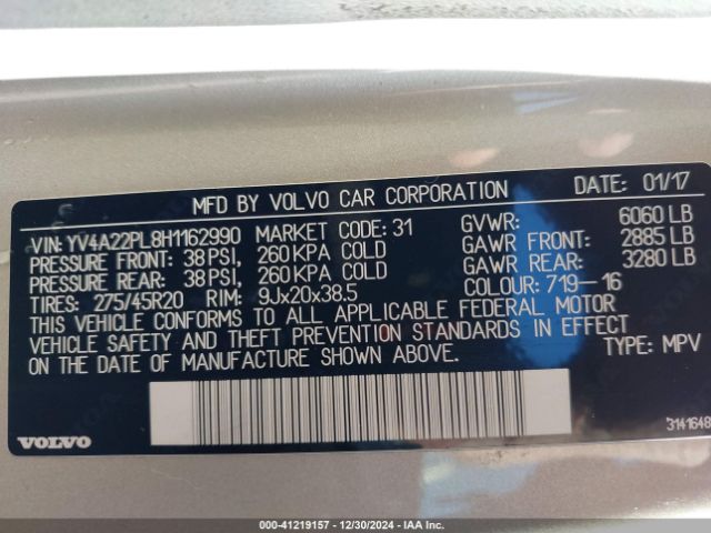 YV4A22PL8H1162990 Volvo Xc90 T6 Inscription