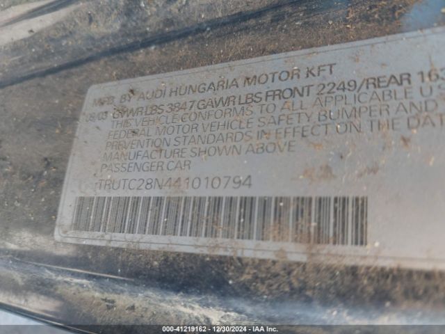 2004 AUDI TT TRUTC28N441010794 Photo 8