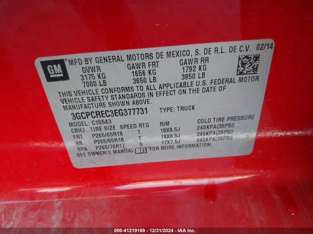 Chevrolet Silverado 1500 1lt 2014 3GCPCREC3EG377731 Image 9