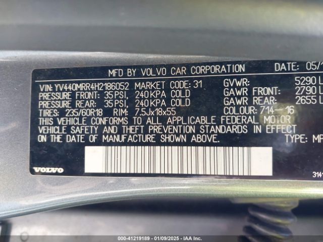 YV440MRR4H2186052 Volvo Xc60 T5 Dynamic