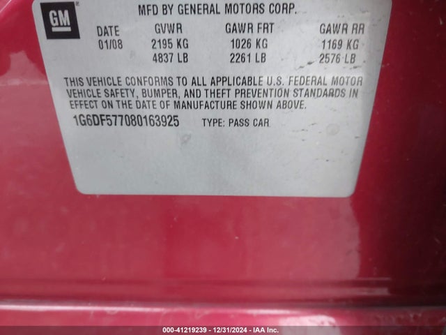 2008 CADILLAC CTS 1G6DF577080163925 Photo 8
