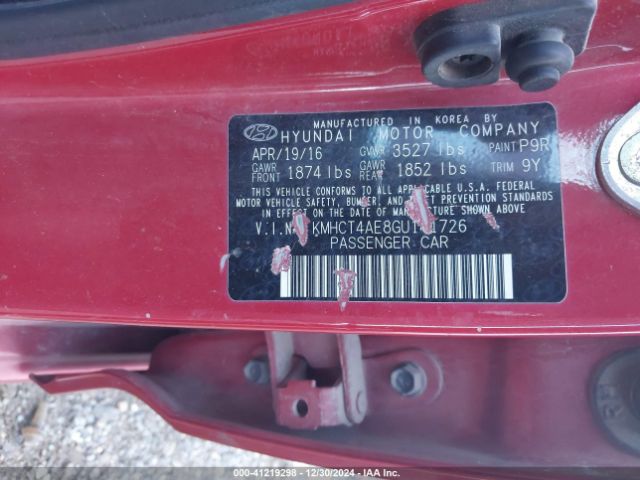 KMHCT4AE8GU141726 Hyundai ACCENT SE