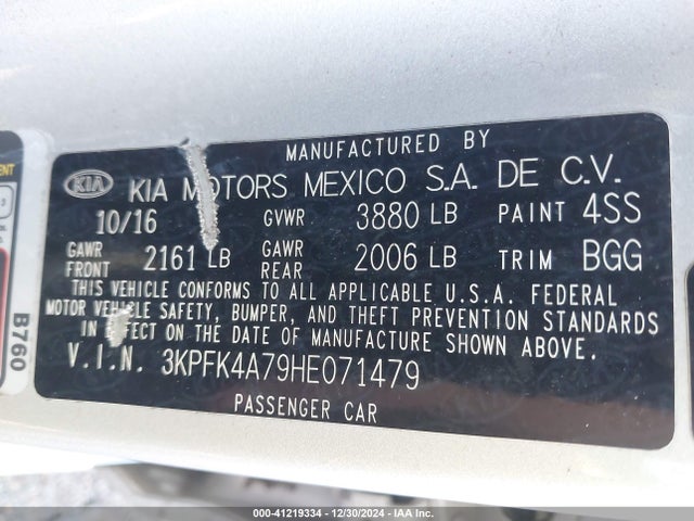 KIA FORTE LX 2017 3KPFK4A79HE071479 Image 9