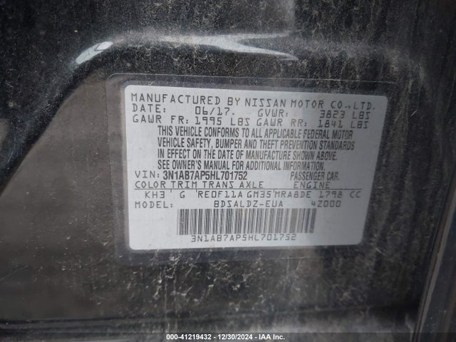 Nissan SENTRA SV 2017 3N1AB7AP5HL701752 Image 9