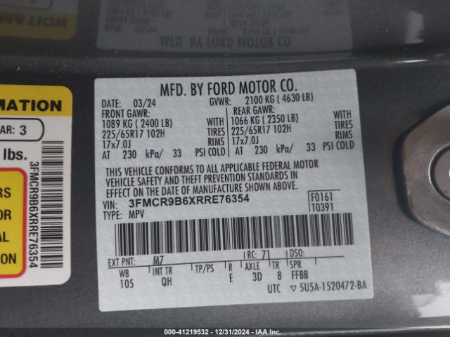 3FMCR9B6XRRE76354 Ford Bronco Sport Big Bend