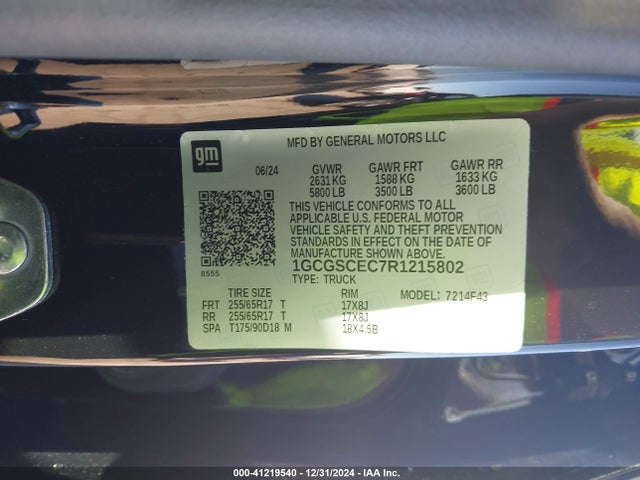 1GCGSCEC7R1215802 Chevrolet Colorado 2wd Lt