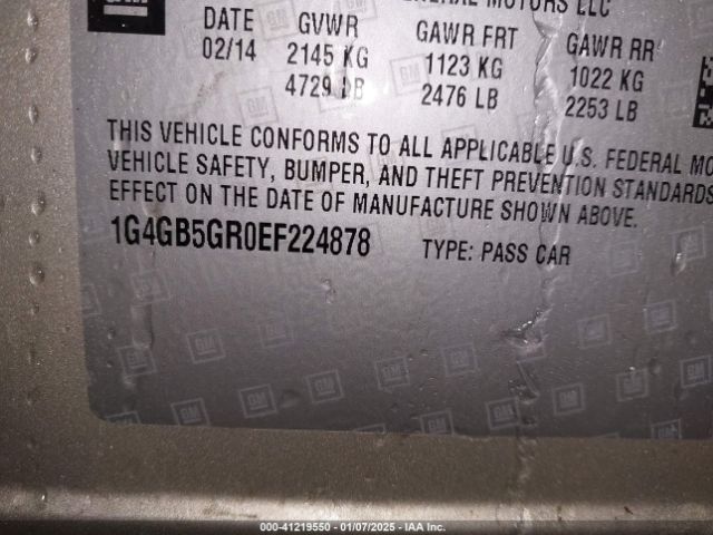 1G4GB5GR0EF224878 Buick Lacrosse Leather Group
