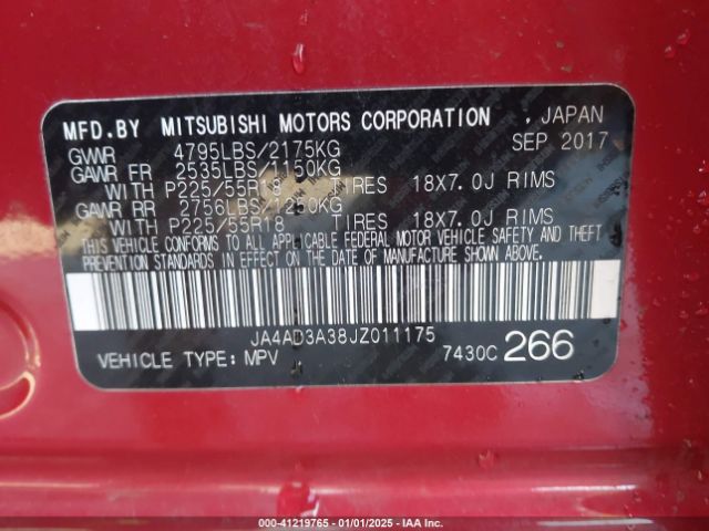 2018 MITSUBISHI OUTLANDER JA4AD3A38JZ011175 Photo 8