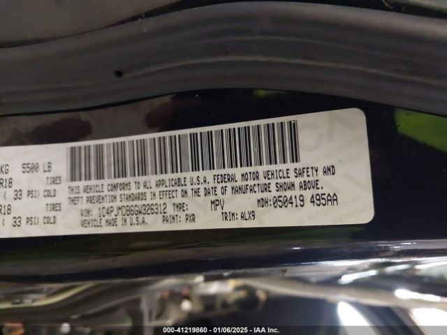 1C4PJMDB6GW326312 Jeep Cherokee Limited