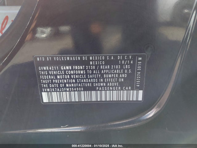 3VW2K7AJ3FM354908 Volkswagen 2015