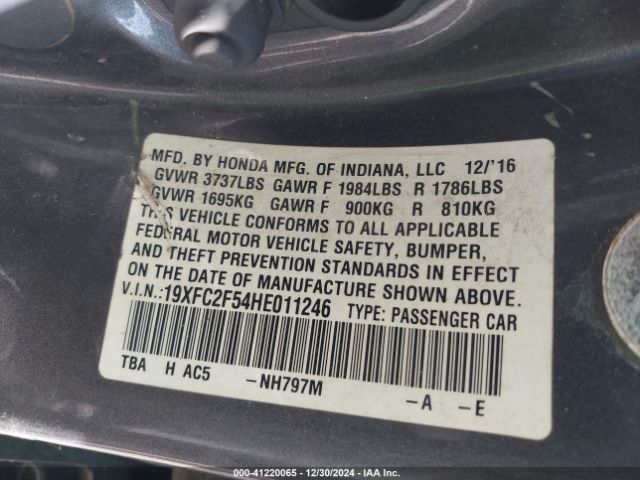 19XFC2F54HE011246 Honda Civic Lx