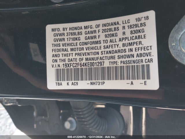 Honda k20c2 2019 19XFC2F64KE001297 Image 25