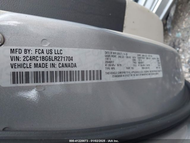 2020 CHRYSLER PACIFICA 2C4RC1BG6LR271704 Photo 8