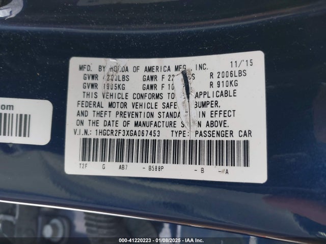 1HGCR2F3XGA067453 Honda ACCORD LX