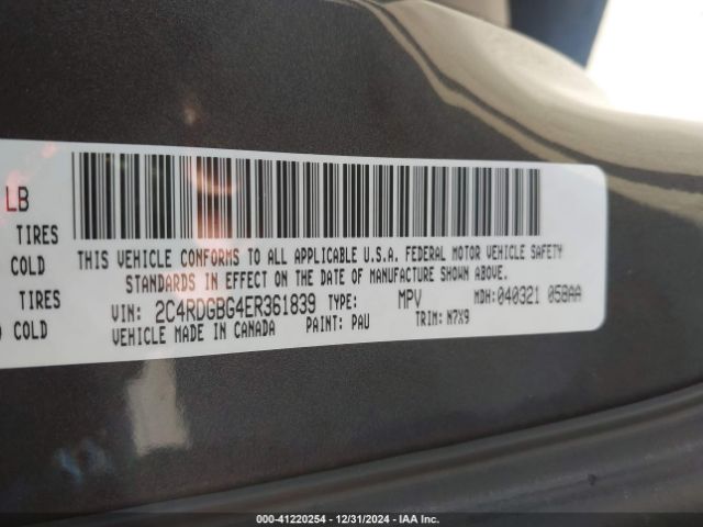 2C4RDGBG4ER361839 Dodge Grand Caravan Se 30th Anniversary