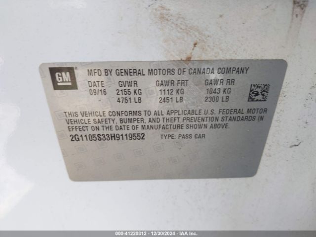 2G1105S33H9119552 Chevrolet IMPALA 1LT