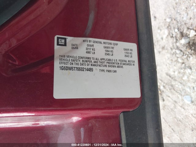 2006 CADILLAC STS 1G6DW677660214489 Photo 8
