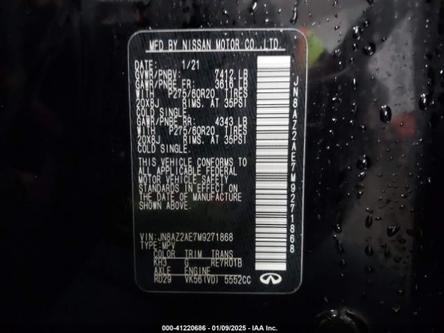 JN8AZ2AE7M9271868 Infiniti Qx80 Luxe Awd