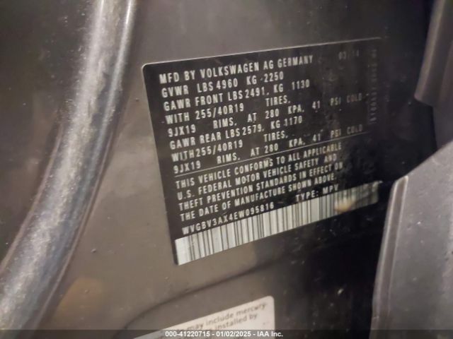 WVGBV3AX4EW095816 Volkswagen Tiguan R-line