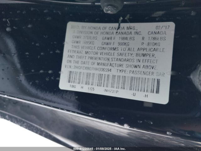 2HGFC4B07HH306594 Honda Civic Lx-p
