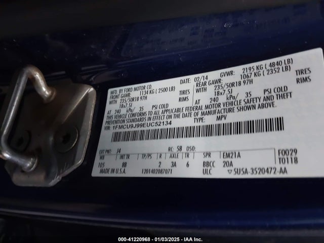 Ford Escape Titanium 2014 1FMCU9J99EUC52134 Image 9