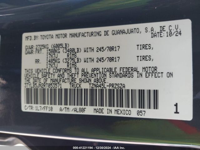 3TYLB5JN2RT053571 Toyota Tacoma Sr5