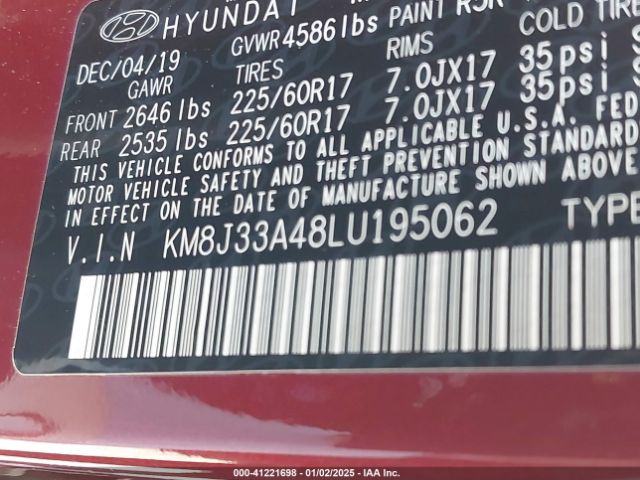 KM8J33A48LU195062 Hyundai Tucson Value