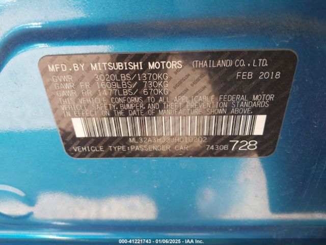 ML32A3HJ2JH010202 Mitsubishi MIRAGE ES
