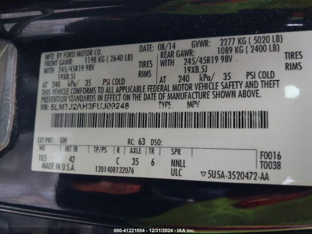 5LMTJ2AH3FUJ09248 Lincoln MKC