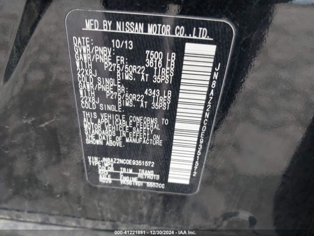 JN8AZ2NC0E9351572 Infiniti QX80