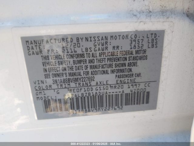 3N1AB8BV9MY227692 Nissan Sentra S Xtronic Cvt