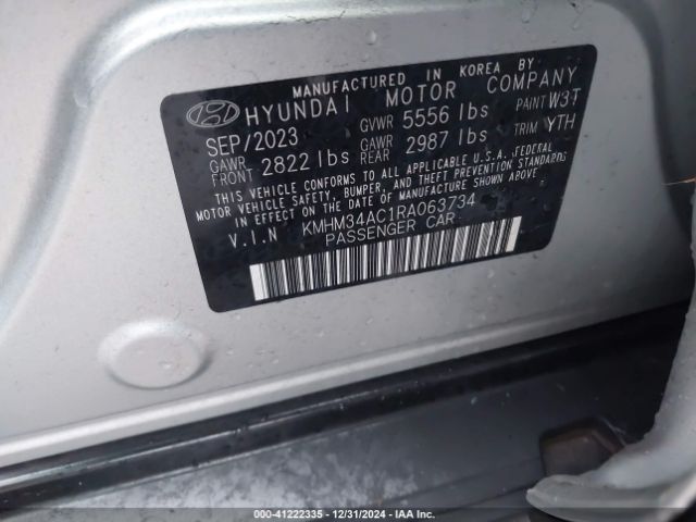 KMHM34AC1RA063734 Hyundai Ioniq 6 Sel