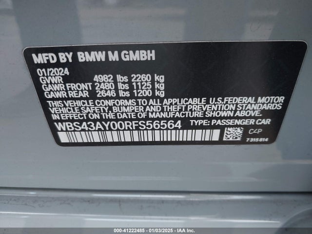 BMW M3 Competition Xdrive 2024 WBS43AY00RFS56564 Image 9