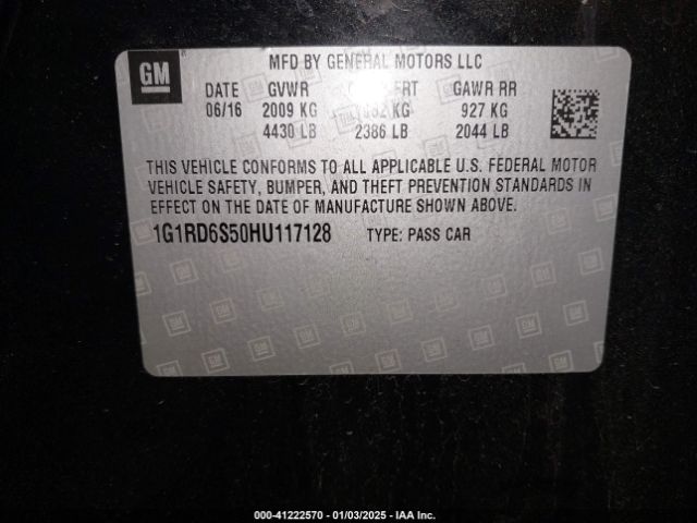 1G1RD6S50HU117128 Chevrolet Volt Premier