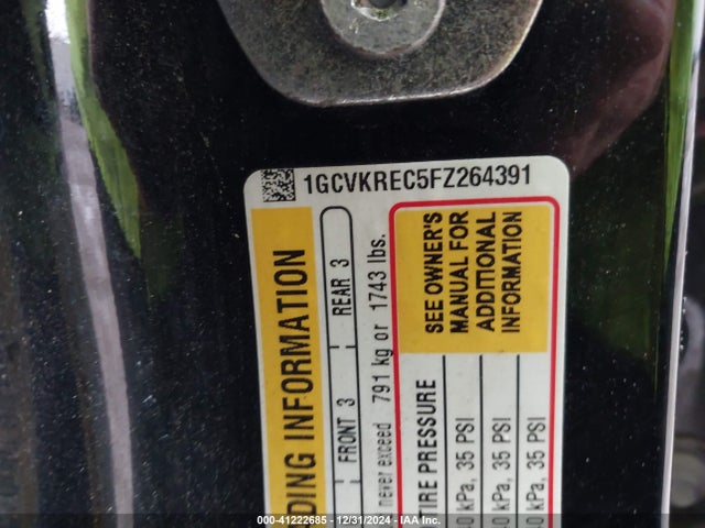 1GCVKREC5FZ264391 Chevrolet Silverado 1500 2lt