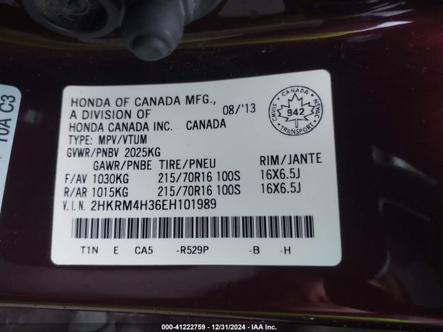 Honda CR-V LX 2014 2HKRM4H36EH101989 Image 9