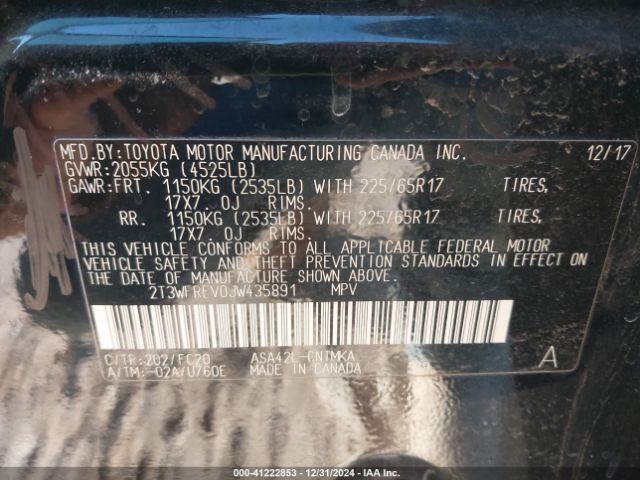 2T3WFREV0JW435891 Toyota Rav4 Adventure/xle