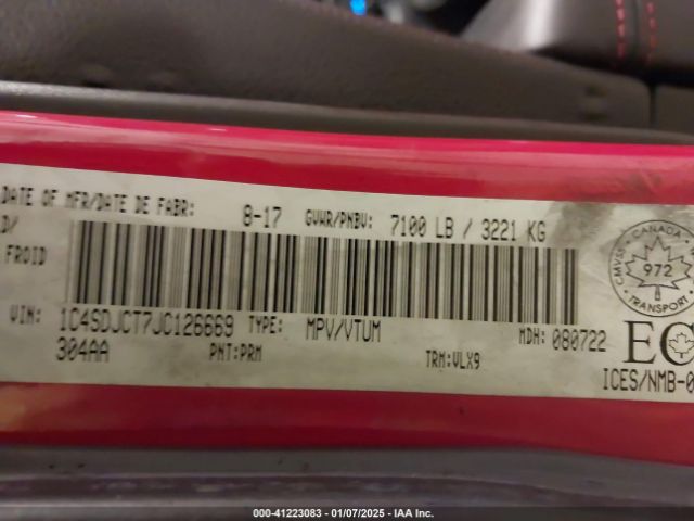 2018 DODGE DURANGO 1C4SDJCT7JC126669 Photo 8