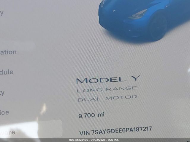 7SAYGDEE6PA187217 Tesla Model Y Awd/long Range Dual Motor All-wheel Drive