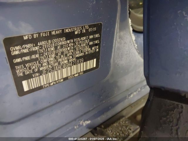 JF2SJAHC4GH421839 Subaru Forester 2.5i Limited