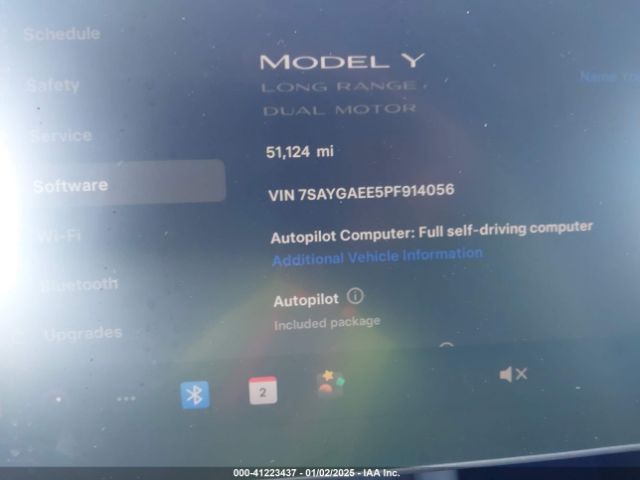 7SAYGAEE5PF914056 Tesla Model Y Awd/long Range Dual Motor All-wheel Drive