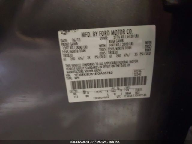 1FM5K8D81EGA05782 Ford EXPLORER XLT