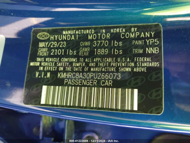 KMHRC8A30PU266073 Hyundai Venue Sel