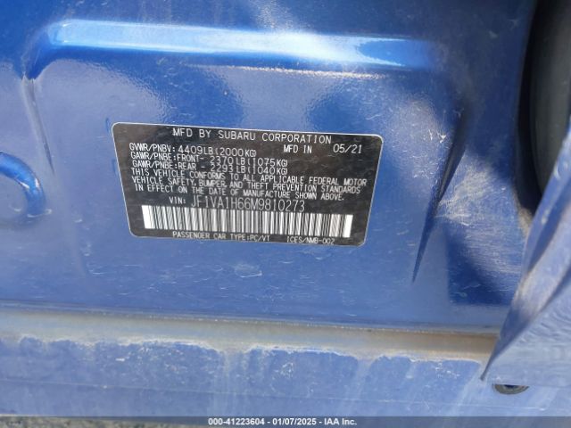 JF1VA1H66M9810273 Subaru Wrx Limited