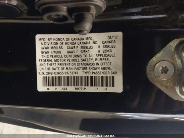 2HGFC3A55HH753741 Honda CIVIC SI