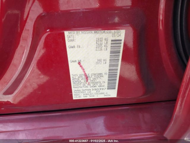 1N4AL3AP4EN390397 Nissan Altima 2.5 S