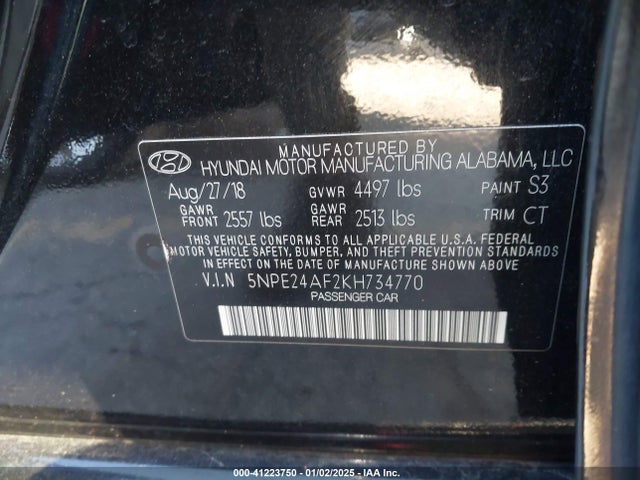 Hyundai SONATA SE 2019 5NPE24AF2KH734770 Image 9