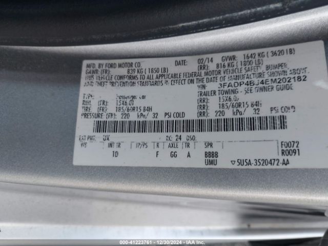 3FADP4BJ4EM202182 Ford FIESTA SE
