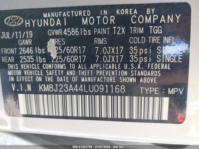 Hyundai TUCSON SE 2020 KM8J23A44LU091168 Image 9